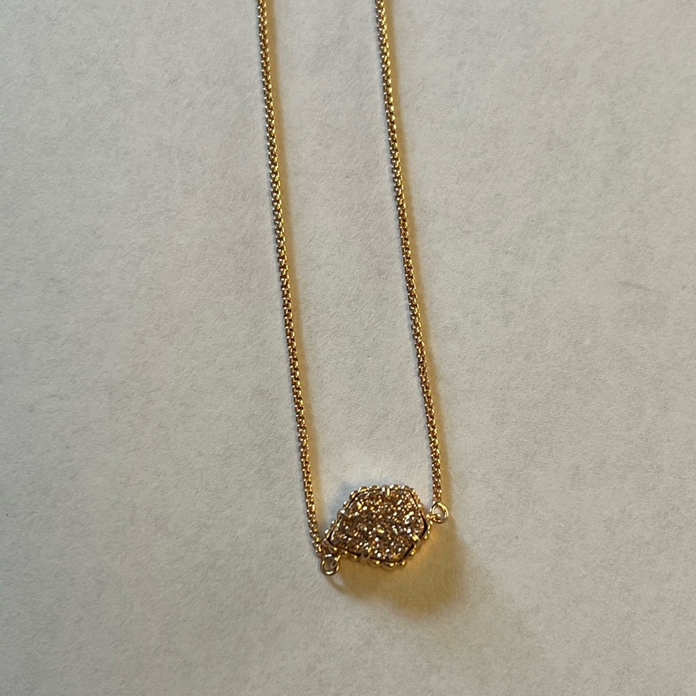 Kendra Scott druzy rose gold color necklace